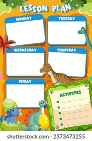 Fun and educational lesson plan with adorable dinosaur decorations