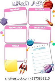 Fun and educational lesson plan with adorable outer space theme