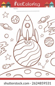 Fun and Educational Line Art for Kids that suitable for a children’s coloring page. Ideal for educational use, preschool activity sheets, or creative fun at home
