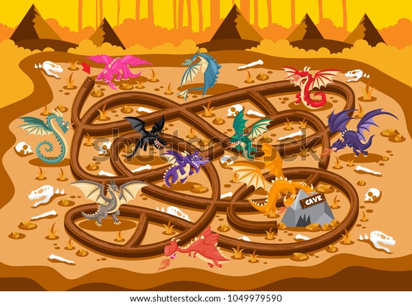fun educational underground volcano dragon theme stock fun education