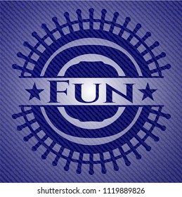 Fun emblem with jean high quality background
