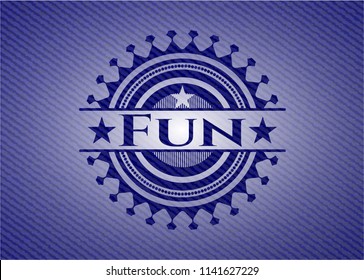 Fun emblem with jean texture