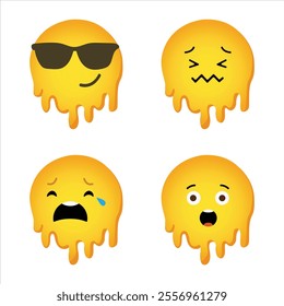 A fun emoji T-shirt design featuring a vibrant collage of popular emojis like smiling faces, hearts, thumbs-up, and laughing tears. Bright and colorful, this playful design spreads joy and expresses 
