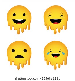 A fun emoji T-shirt design featuring a vibrant collage of popular emojis like smiling faces, hearts, thumbs-up, and laughing tears. Bright and colorful, this playful design spreads joy and expresses 