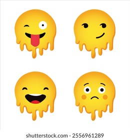 A fun emoji T-shirt design featuring a vibrant collage of popular emojis like smiling faces, hearts, thumbs-up, and laughing tears. Bright and colorful, this playful design spreads joy and expresses 