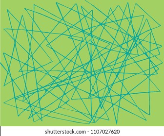 A fun and energetic triangular continuous line drawing done in pencil. Vector, easy to edit.