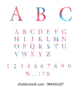 Fun english alphabet letters set. Font style, vector design template elements.