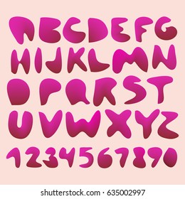 Fun english alphabet letters set. 3d style, vector design template elements.