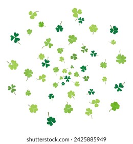 Fun explosion green clover leaf with happy Saint Patrick s Day. holiday