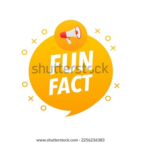 Fun fact Announcement Megaphone Label. Loudspeaker speech bubble.