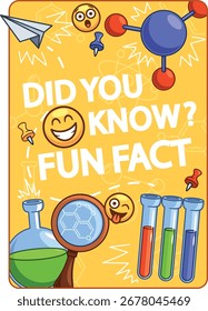 Ilustração de vetor de banner de química de fatos divertidos