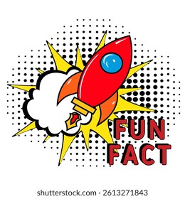 Fun fact. Comic book explosion with text Fun fact. Banner for business, marketing and advertising. Social Media banner. Vector bright cartoon illustration in retro pop art style. Creative poster.