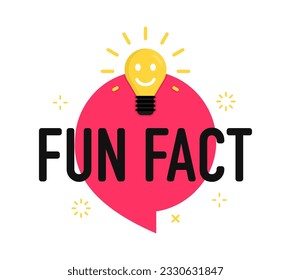 Fun fact icon. Concept did you know with light bulb and smiley. Trendy modern logo, design element. Modern symbol of fun facts. Vector illustration