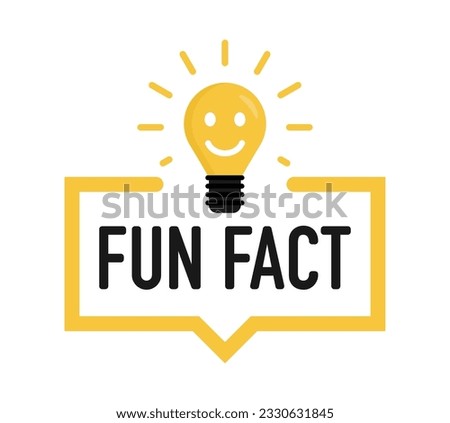 Fun fact icon. Concept did you know with light bulb and smiley. Trendy modern logo, design element. Modern symbol of fun facts. Vector illustration