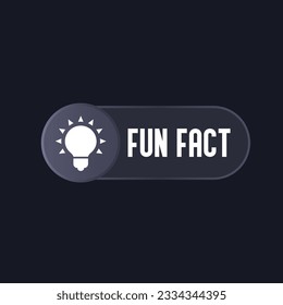 Fun fact icon, dark vector design