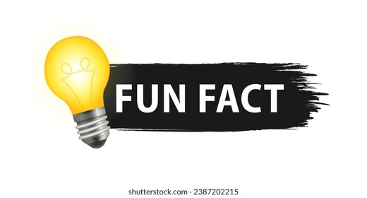 Fun fact label. light bulb. Fun Fact vector template post with idea bulb light icon sticker for social media background, quick tips blank template. Vector illustration