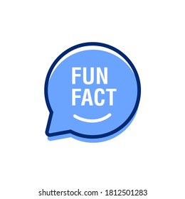 fun fact line blue bubble chat vector. flat stroke style modern graphic art linear design isolated on white background. concept of advice or interesting information 