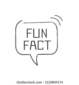 Fun fact line infographic icon. Textured speech bubble isolated on white background. 