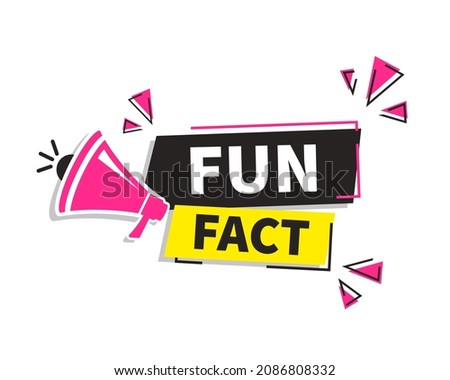Fun fact with megaphone colourful banner. Vector stock illustration.