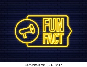 Fun fact neon icon. Vector stock illustration.