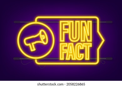 Icono de neón de hecho divertido. Ilustración de material vectorial