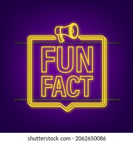 Fun fact neon icon. Vector stock illustration