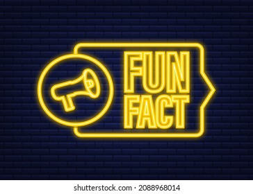 Icono de neón de hecho divertido. Ilustración de material vectorial.