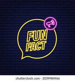 Icono de neón de hecho divertido.Ilustración de stock del vector.