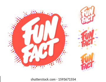Fun fact. Set of vector lettering icons.