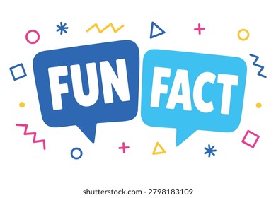 Fun fact speech bubble banner with colorful geometric elements