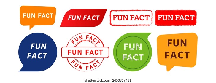 fun fact stamp and speech bubble label sticker sign truth intriguing true knowledge