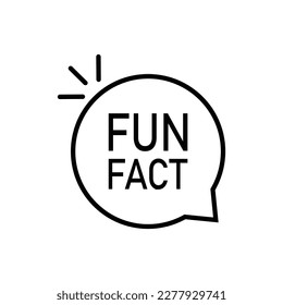 fun fact thin line black bubble. flat stroke style modern logotype graphic art linear design isolated on white background. concept of cool advice or interesting info