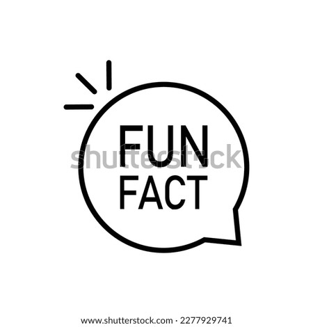 fun fact thin line black bubble. flat stroke style modern logotype graphic art linear design isolated on white background. concept of cool advice or interesting info