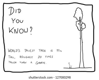 Fun fact trivia - useful doodle illustration usable as a webcomic or for funny section of a newspaper.