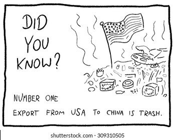 Fun fact trivia - useful doodle cartoon illustration usable as a webcomic or for funny section of a newspaper.