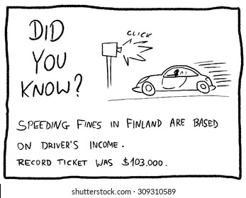 Fun fact trivia - useful doodle cartoon illustration usable as a webcomic or for funny section of a newspaper.