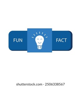 Fun Fact vector template post with idea bulb light icon sticker for social media background, quick tips blank template fyi modern graphic label vector