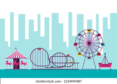 487 Roller coaster rounds flat Images, Stock Photos & Vectors ...