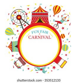 Fun Fair, Carnival, Circus, Round Frame, Amusement Park, festival