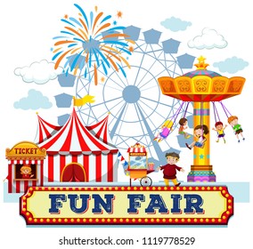 A Fun Fair and Rides illustration