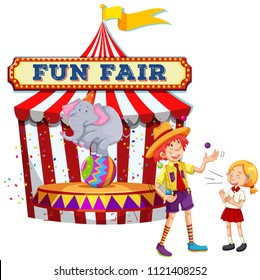 Fun Fair Show on White Background illustration