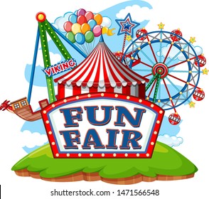 Fun Fair Theme Park On Isolated Stock Vector (Royalty Free) 1471566548 ...