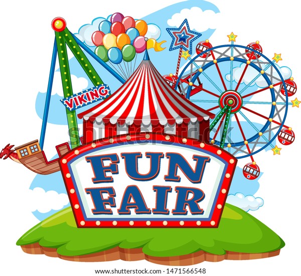 Fun Fair Theme Park On Isolated Stock Vector (Royalty Free) 1471566548 ...