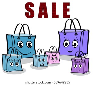 Fun family gift wrap package sale. Illustrator vector