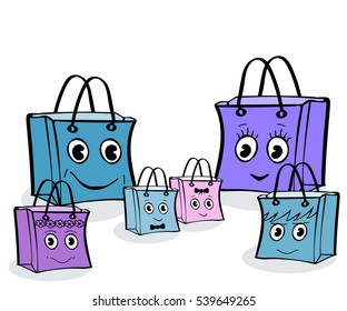 Fun family gift wrap package sale. Illustrator vector