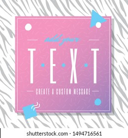 A fun and feelgood eighties style logo template, perfect for creating your own slogans and designs.