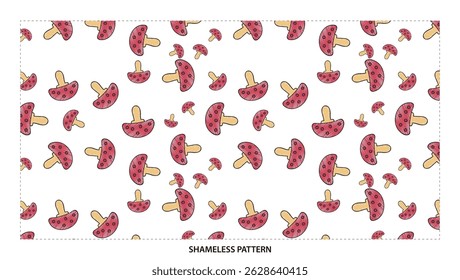 A Fun and Festive Background With Mushrooms Seamless Pattern