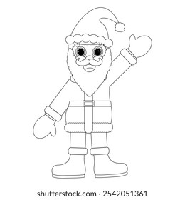 Fun and festive Santa Claus coloring page for kids. Perfect for holiday crafts and Christmas-themed activities.