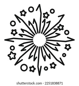 Vector de contorno de icono de disparo divertido. Evento estrella. Celebración del carnaval