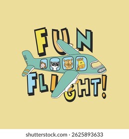 FUN FLIGHT DESIGN - MODERN AND STYLISH TYPOGRAPHY DESIGN, VECTOR PRINT T-SHIRT, GRAPHIC VECTOR DESIGN, URBAN STYLE, STREET WEAR FASHION ILLUSTRATION, 